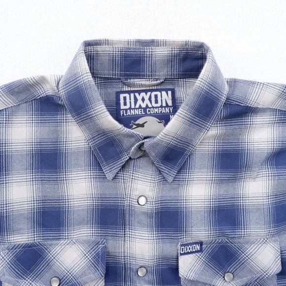 DIXXON Other - Dixxon Flannel Mens Flannel Shirt Medium The Midway Blue Gray Pearl Snap Plaid